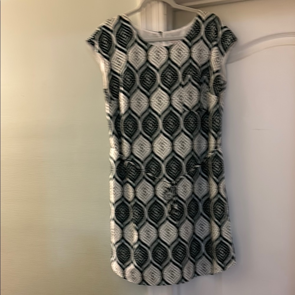 Chic Black and White Patterned Dress